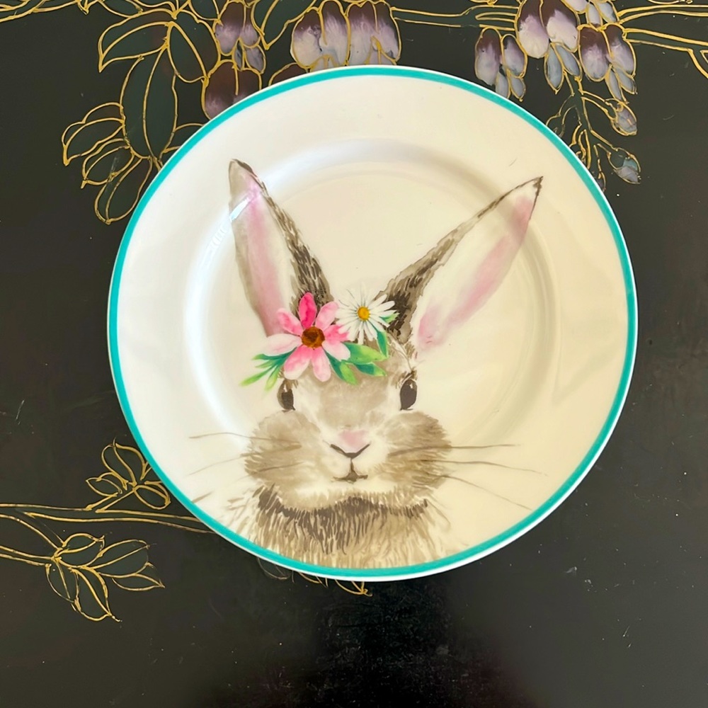 “Easter Parade” Porcelain by Ciroa. Set of Eight Dessert/Snack Plates 6”